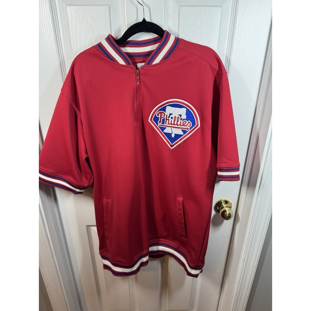 1990s‎ Phillies True Fan Pull Over Windbreaker L Jacket MLB Baseball Made In USA